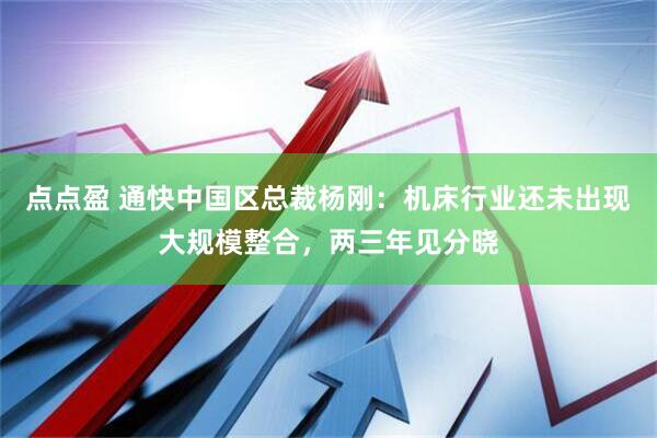 点点盈 通快中国区总裁杨刚：机床行业还未出现大规模整合，两三年见分晓